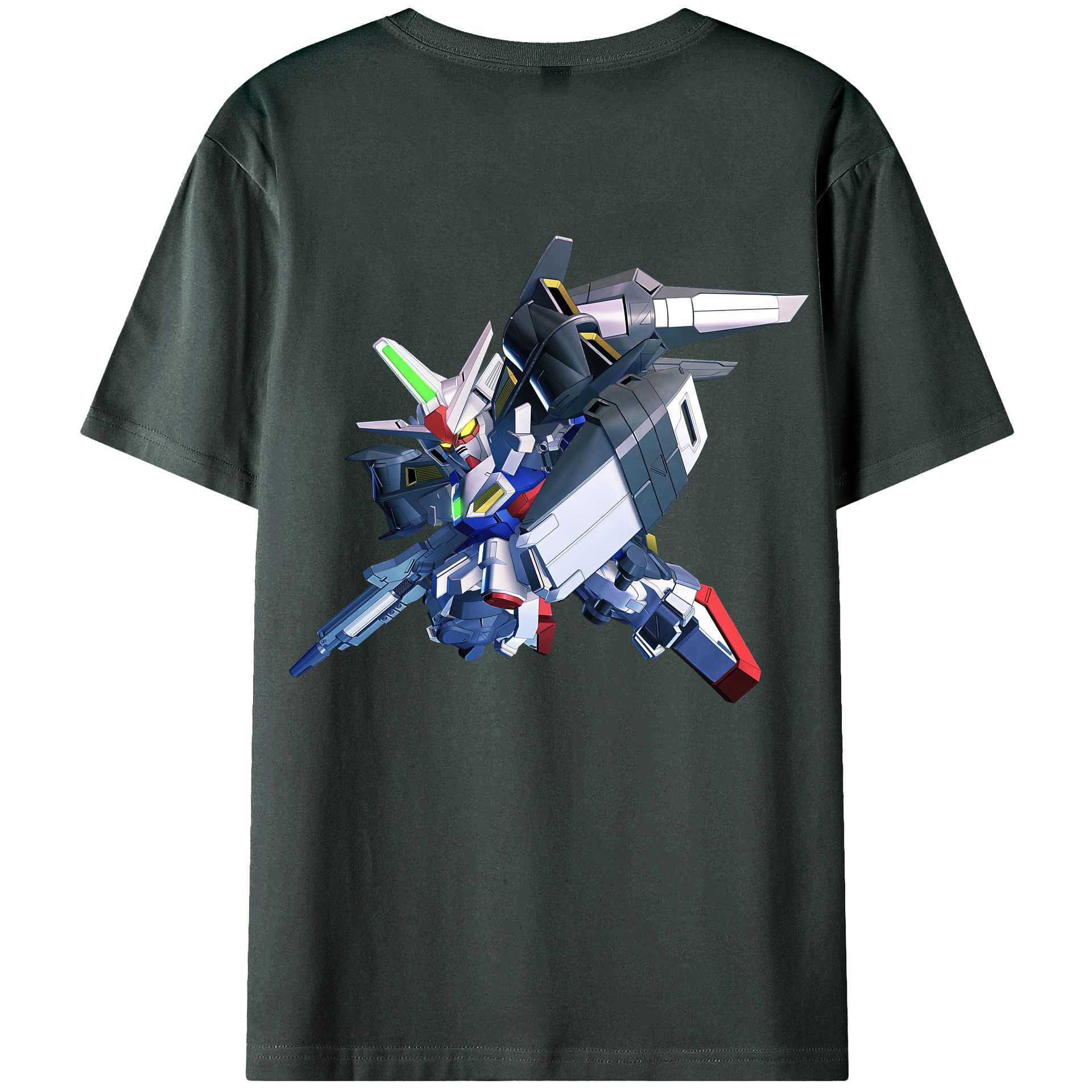 （画像用） 機動戦士ガンダム Mobile Suit Gundam 綿100％ メンズ半袖Tシャツ（バックプリント） 通気性